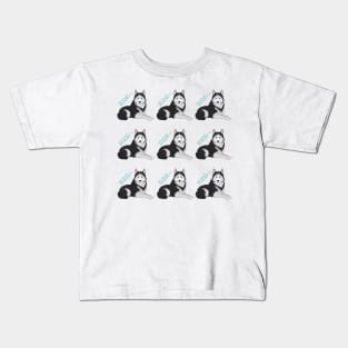 siberian husky dog pattern Kids T-Shirt